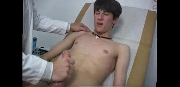  Teen gets boner at doctors video gay I sat on the table waiting for